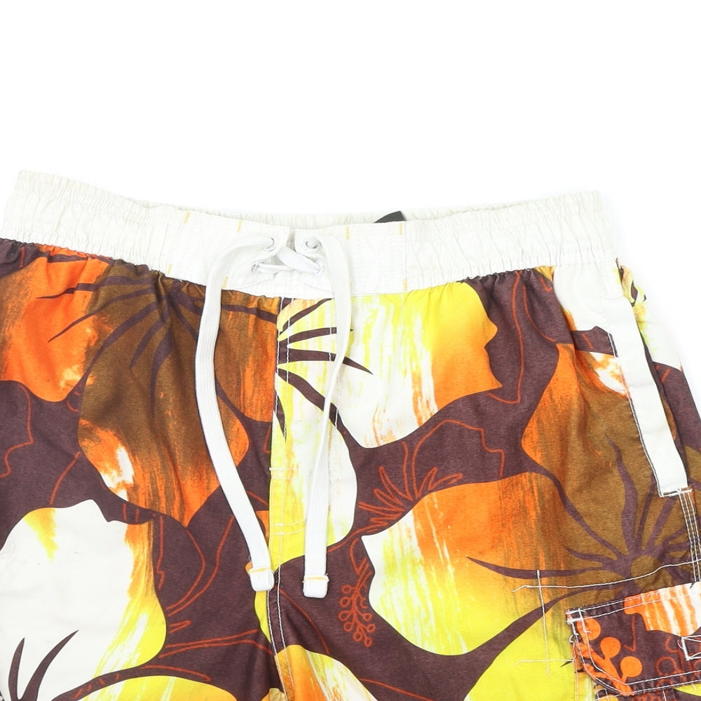 NEXT Mens Orange Geometric  Sweat Shorts Size M - SWIM SHORT