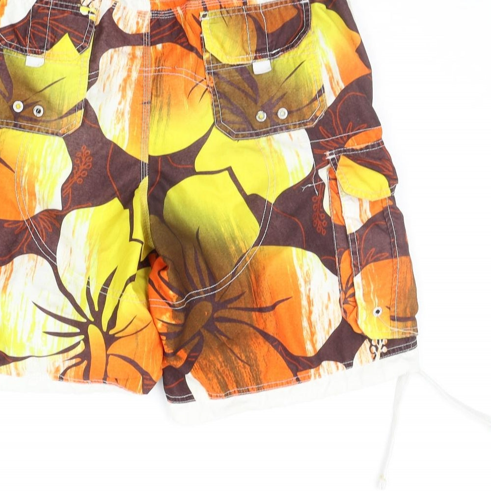 NEXT Mens Orange Geometric  Sweat Shorts Size M - SWIM SHORT