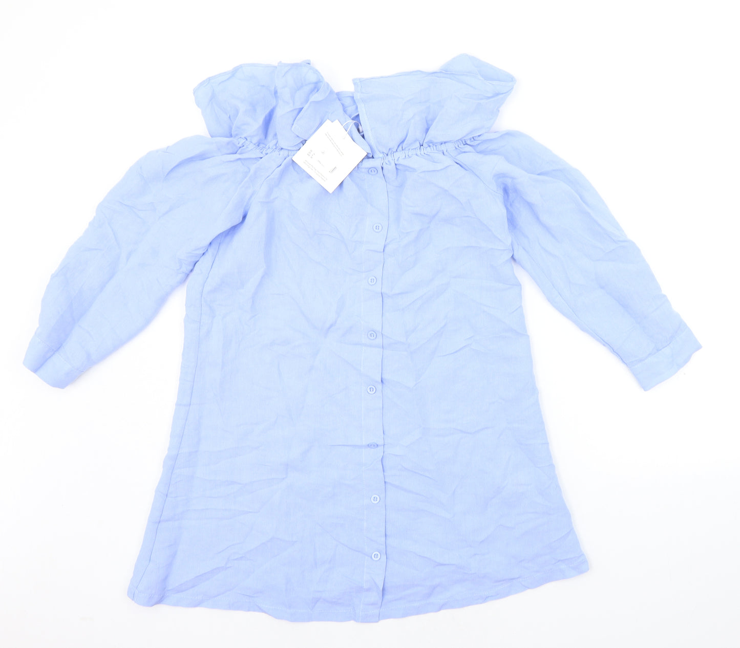 Missguided Womens Blue   Basic Button-Up Size 10