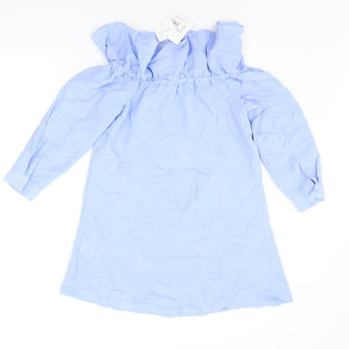 Missguided Womens Blue   Basic Button-Up Size 10