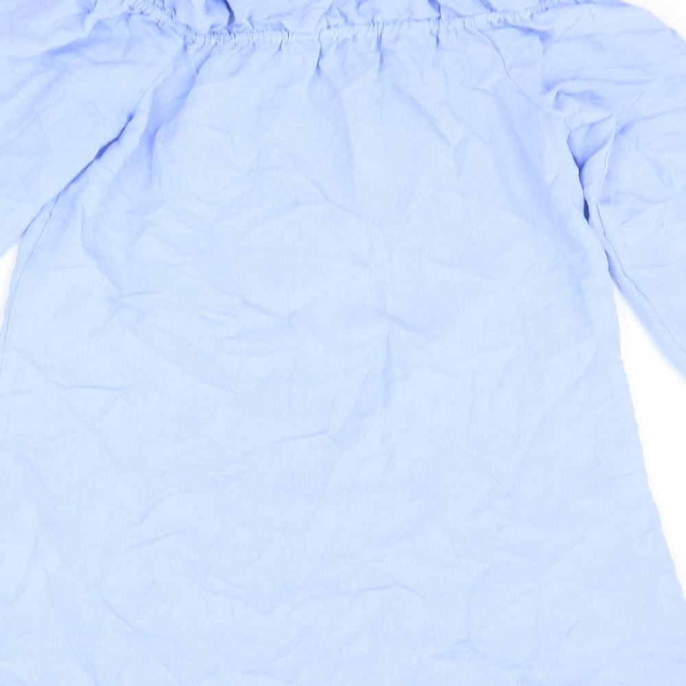 Missguided Womens Blue   Basic Button-Up Size 10