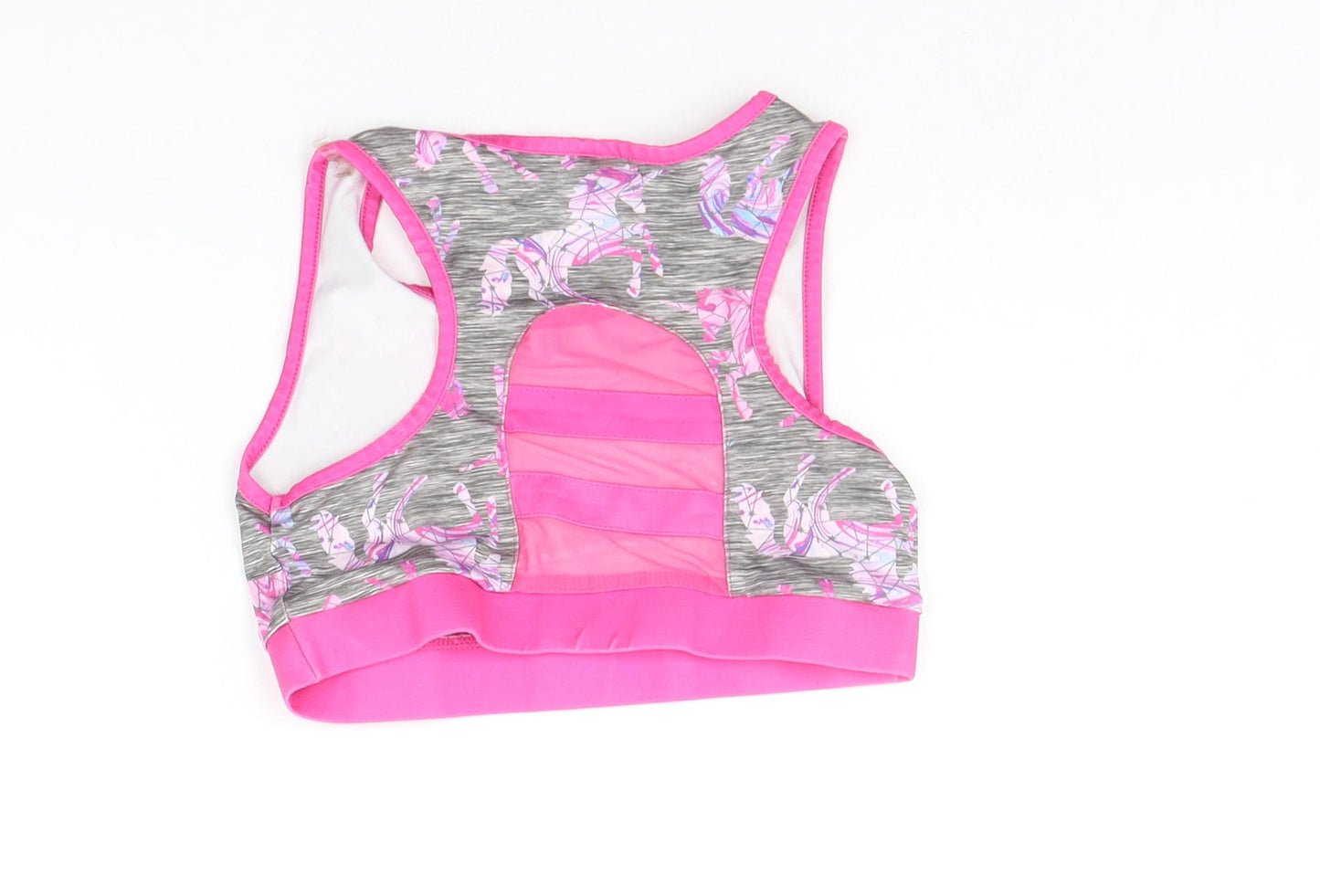 TU Girls Grey Floral  Basic Tank Size 10 Years  - UNICORN