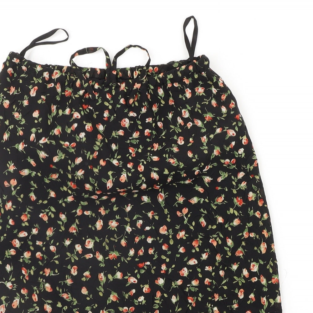 Monsoon Womens Black Floral  Flare Skirt Size 10