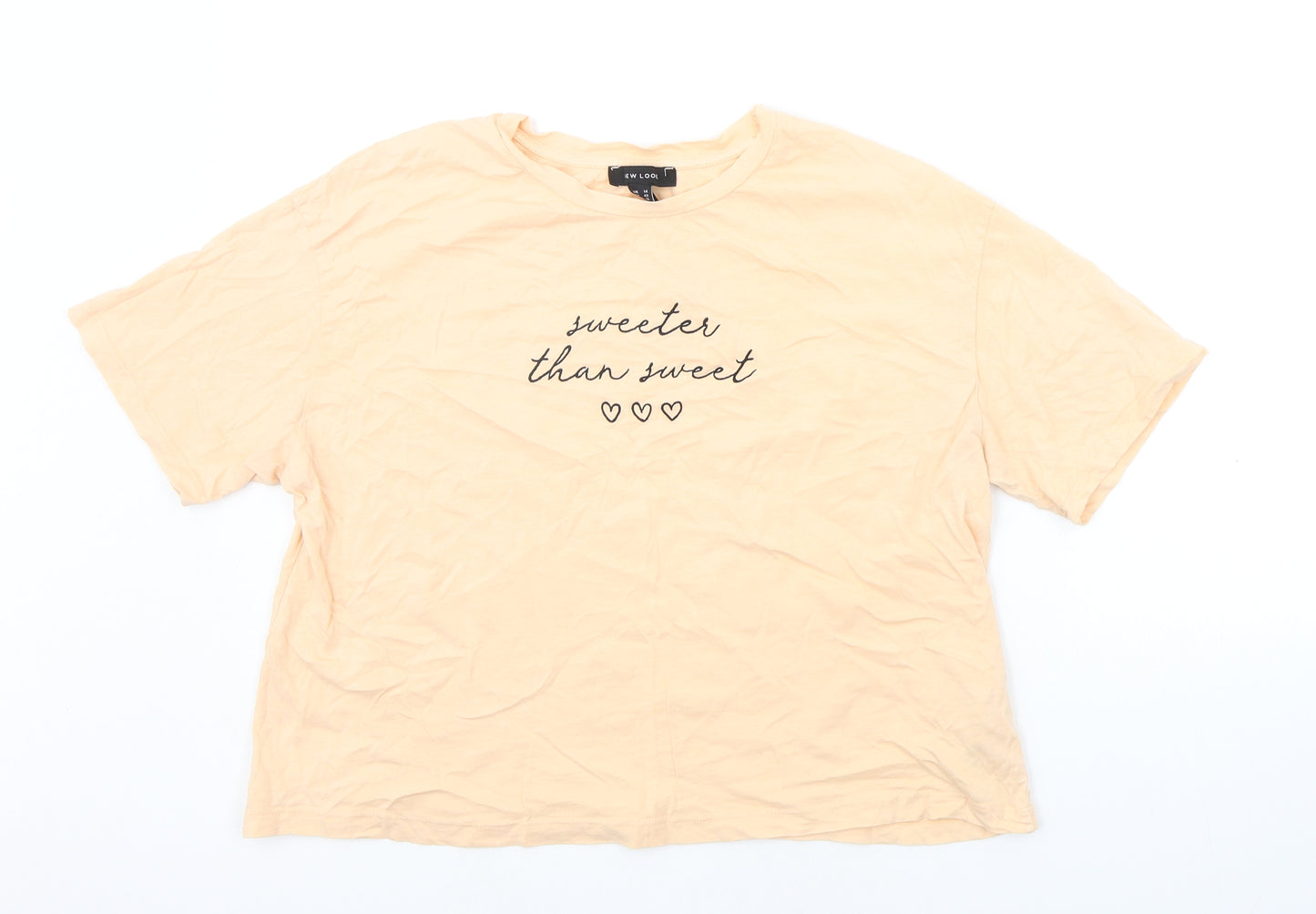 New Look Womens Beige   Basic T-Shirt Size 14