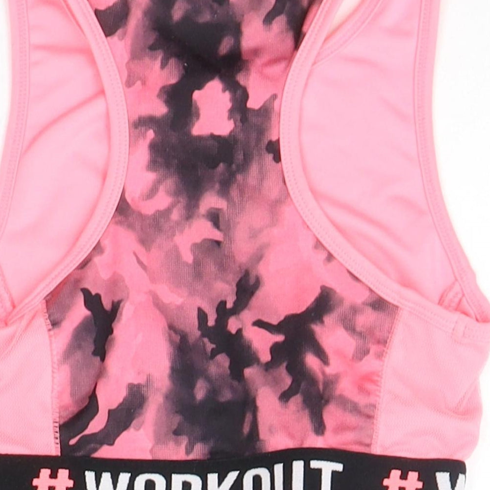 Minoti Girls Pink Geometric  Basic Tank Size 7-8 Years  - workout