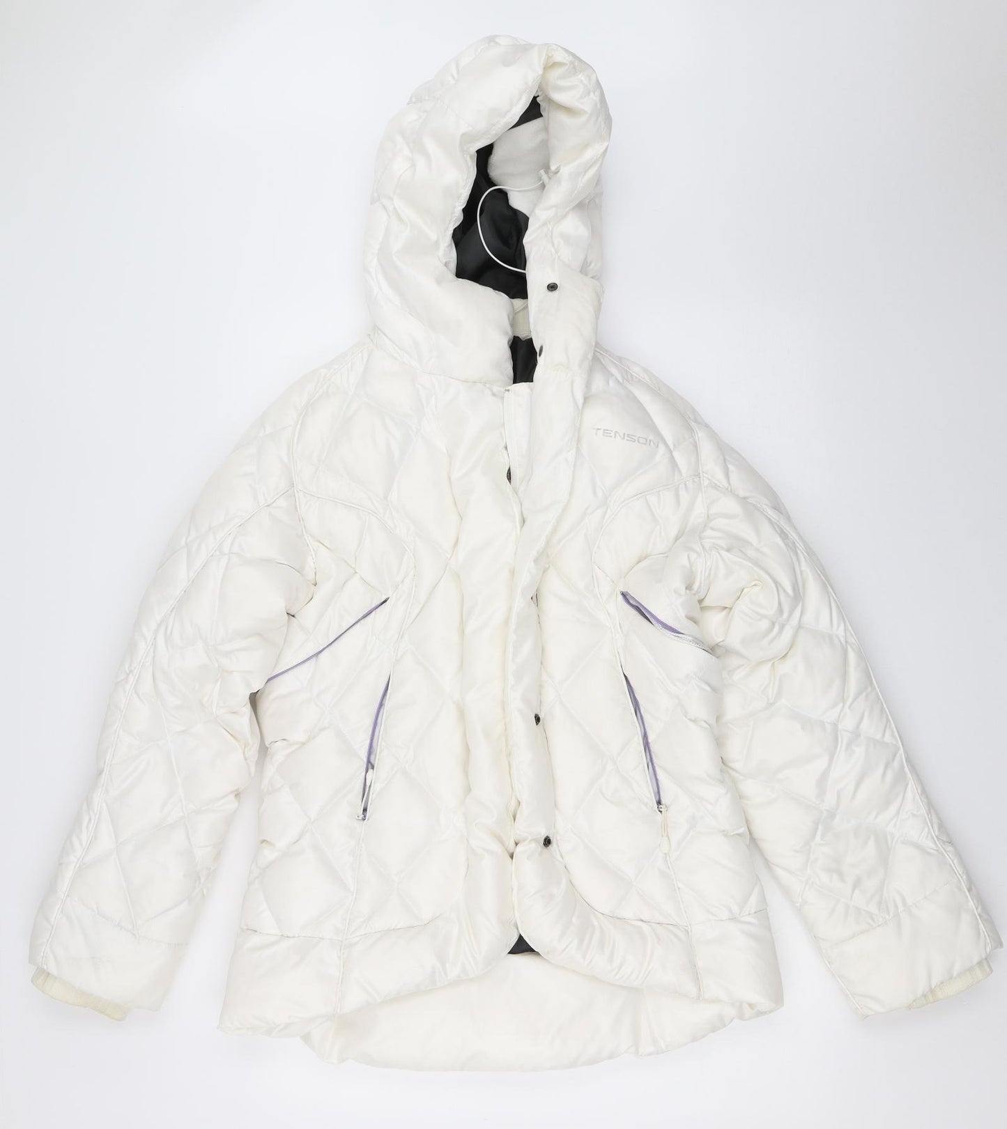 Tenson Womens White   Puffer Jacket Coat Size 38