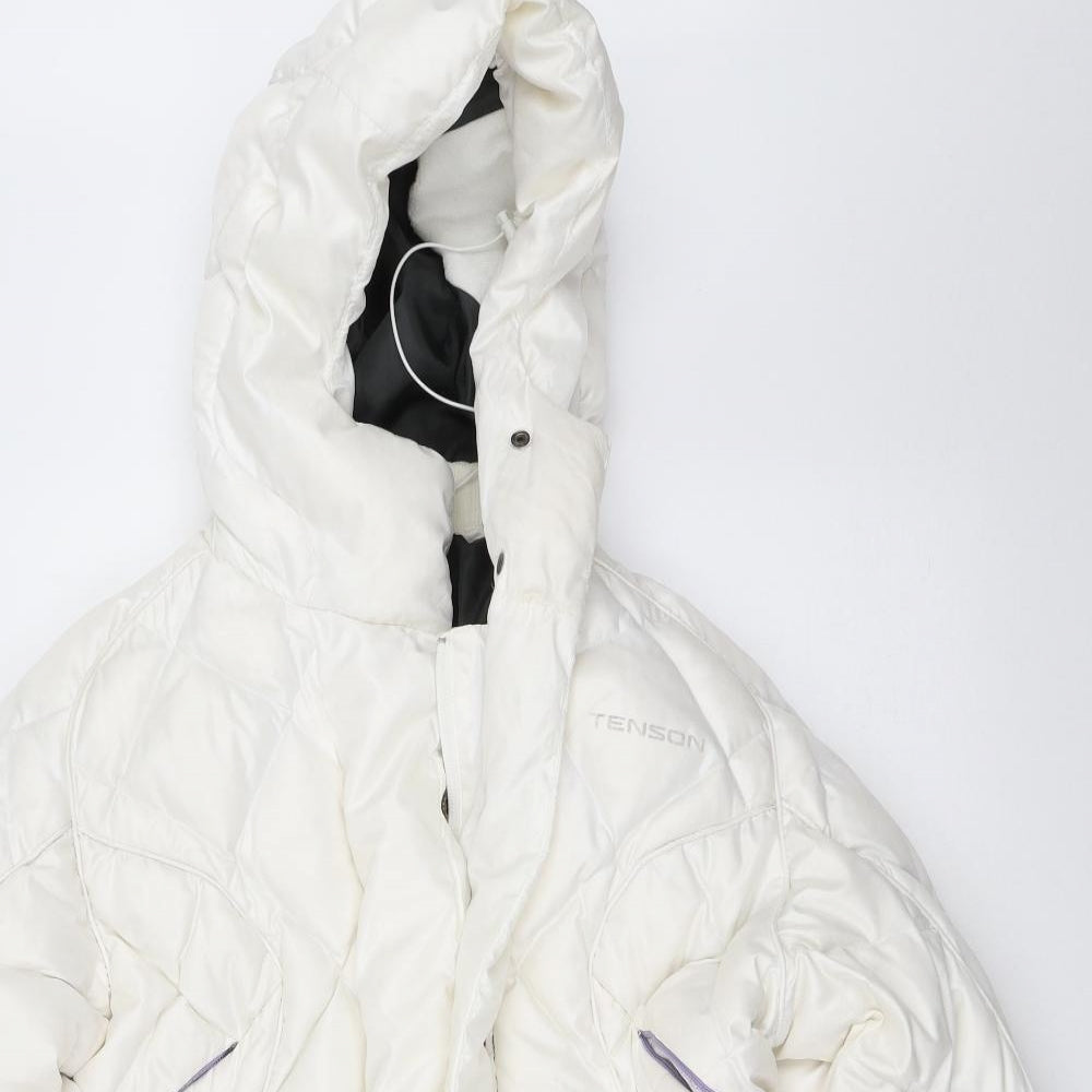 Tenson Womens White   Puffer Jacket Coat Size 38