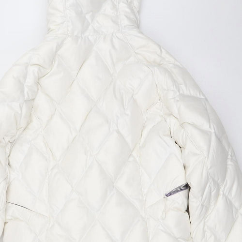 Tenson Womens White   Puffer Jacket Coat Size 38