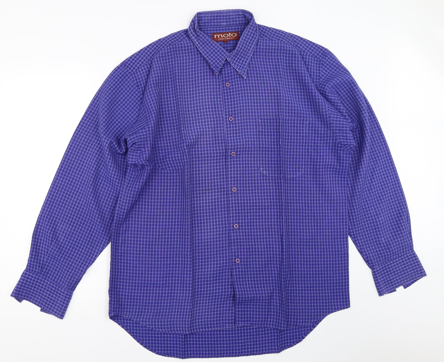 Moto Jeanswear Mens Blue    Button-Up Size L