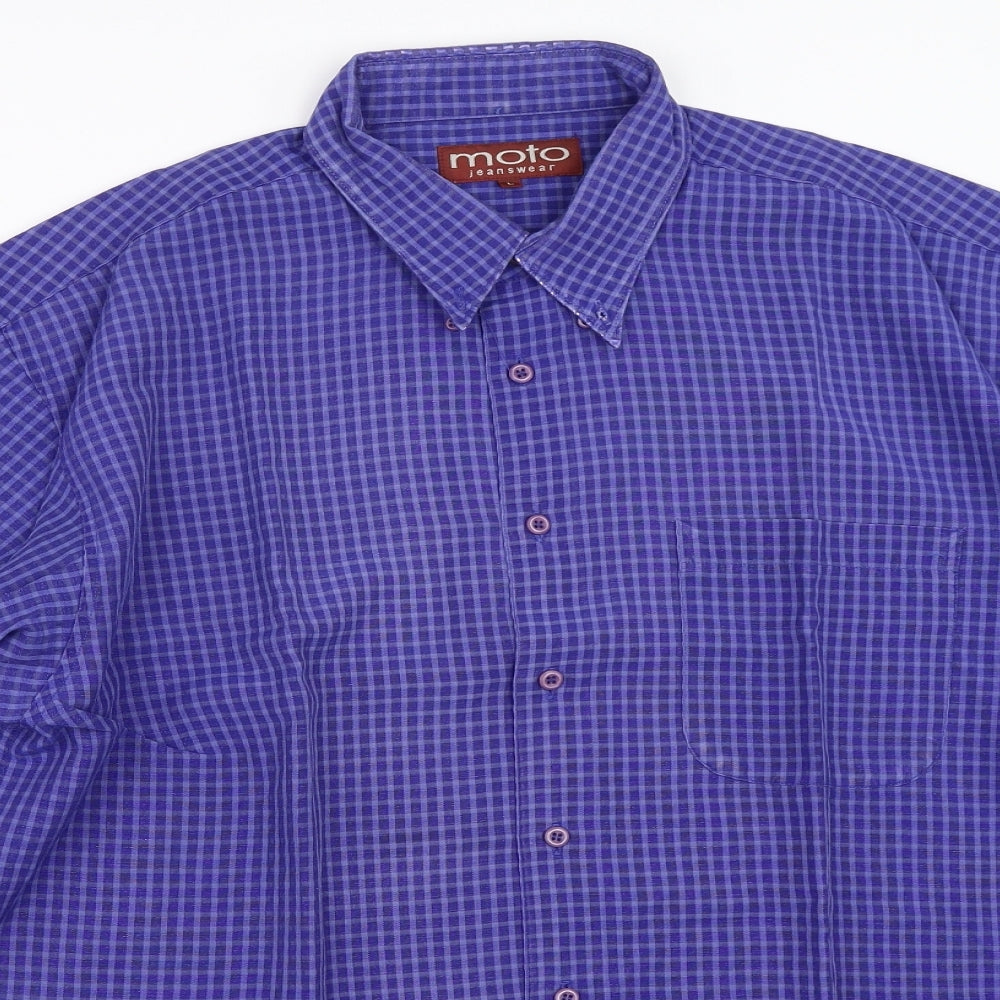 Moto Jeanswear Mens Blue    Button-Up Size L
