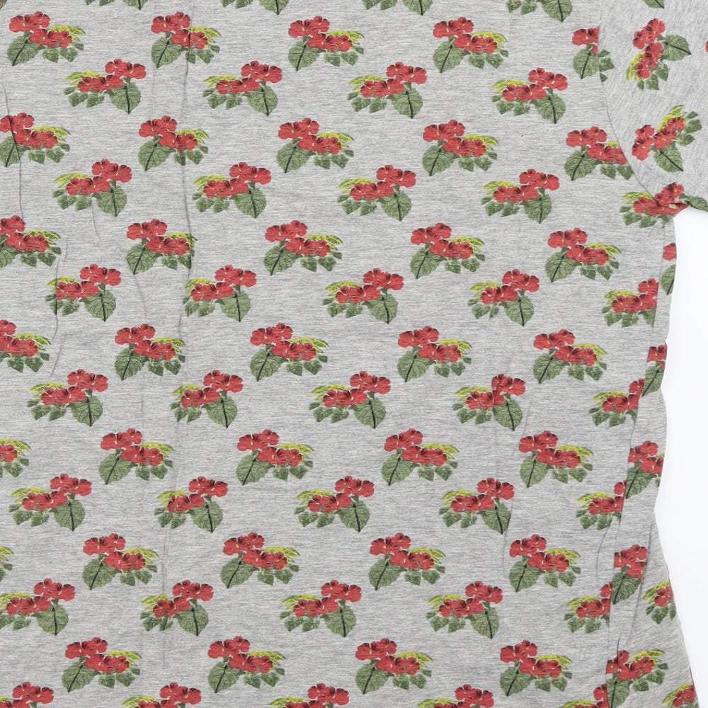 French Connection Mens Grey Floral   T-Shirt Size L