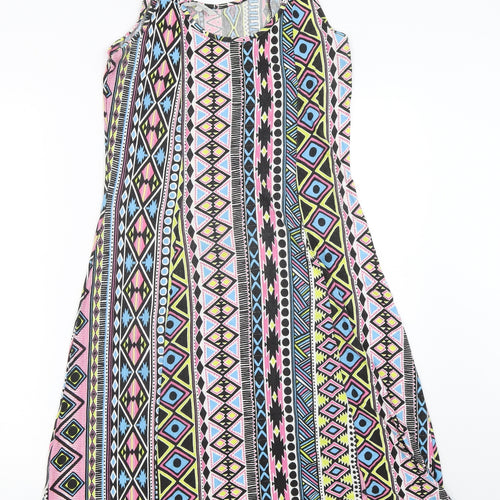 Peacocks Womens Pink Geometric  Trapeze & Swing  Size 10