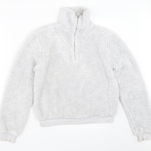 Topshop Womens Grey   Henley Sweatshirt Size 8