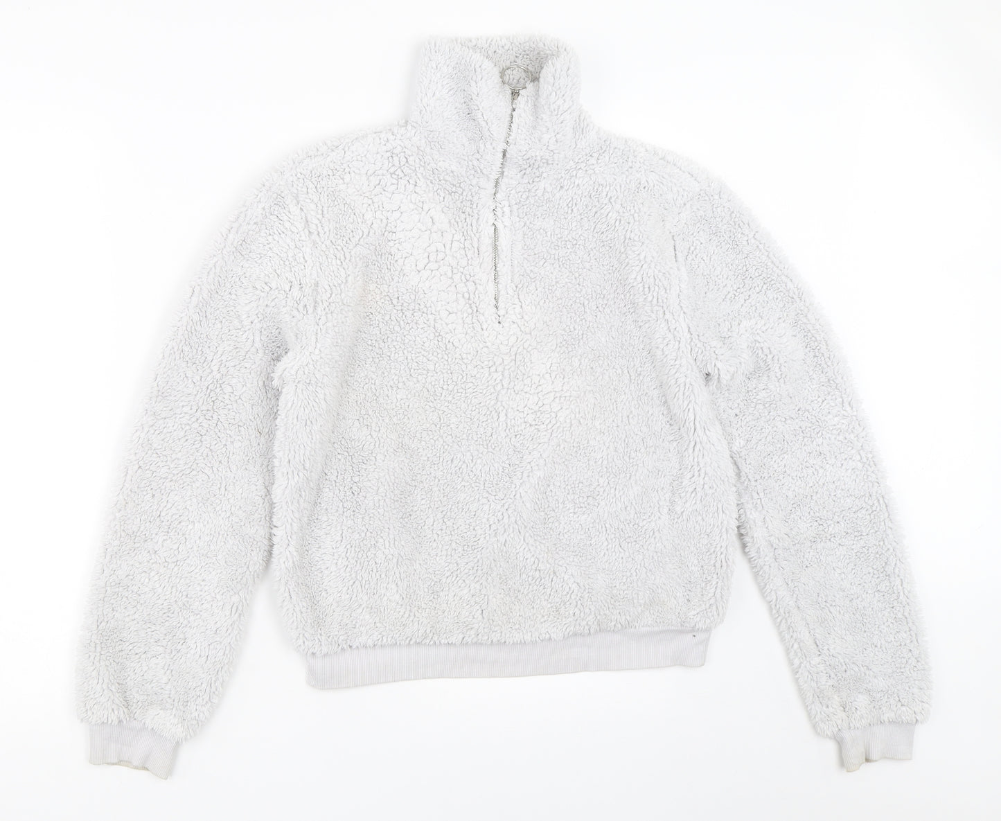 Topshop Womens Grey   Henley Sweatshirt Size 8