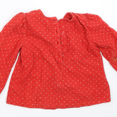 Mini Club Girls Red Polka Dot  Basic Blouse Size 3-4 Years