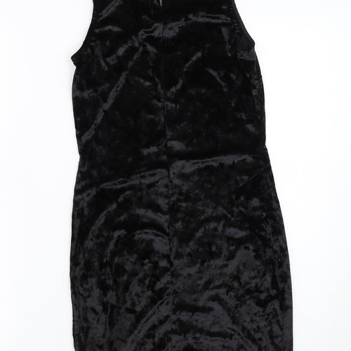 Miss Selfridge Womens Black  Velour Bodycon  Size 8