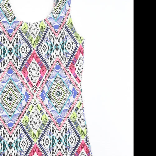 New Look Womens White Geometric  Bodycon  Size 10