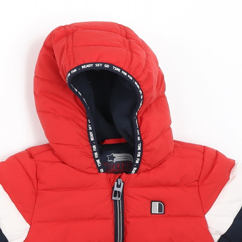 NEXT Boys Red   Puffer Jacket Coat Size 3-6 Months