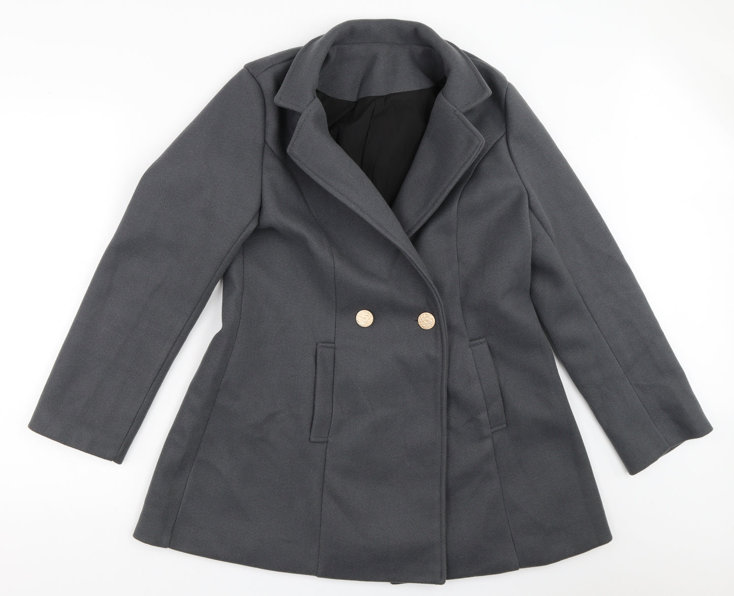 SheIn Womens Grey   Overcoat Coat Size M