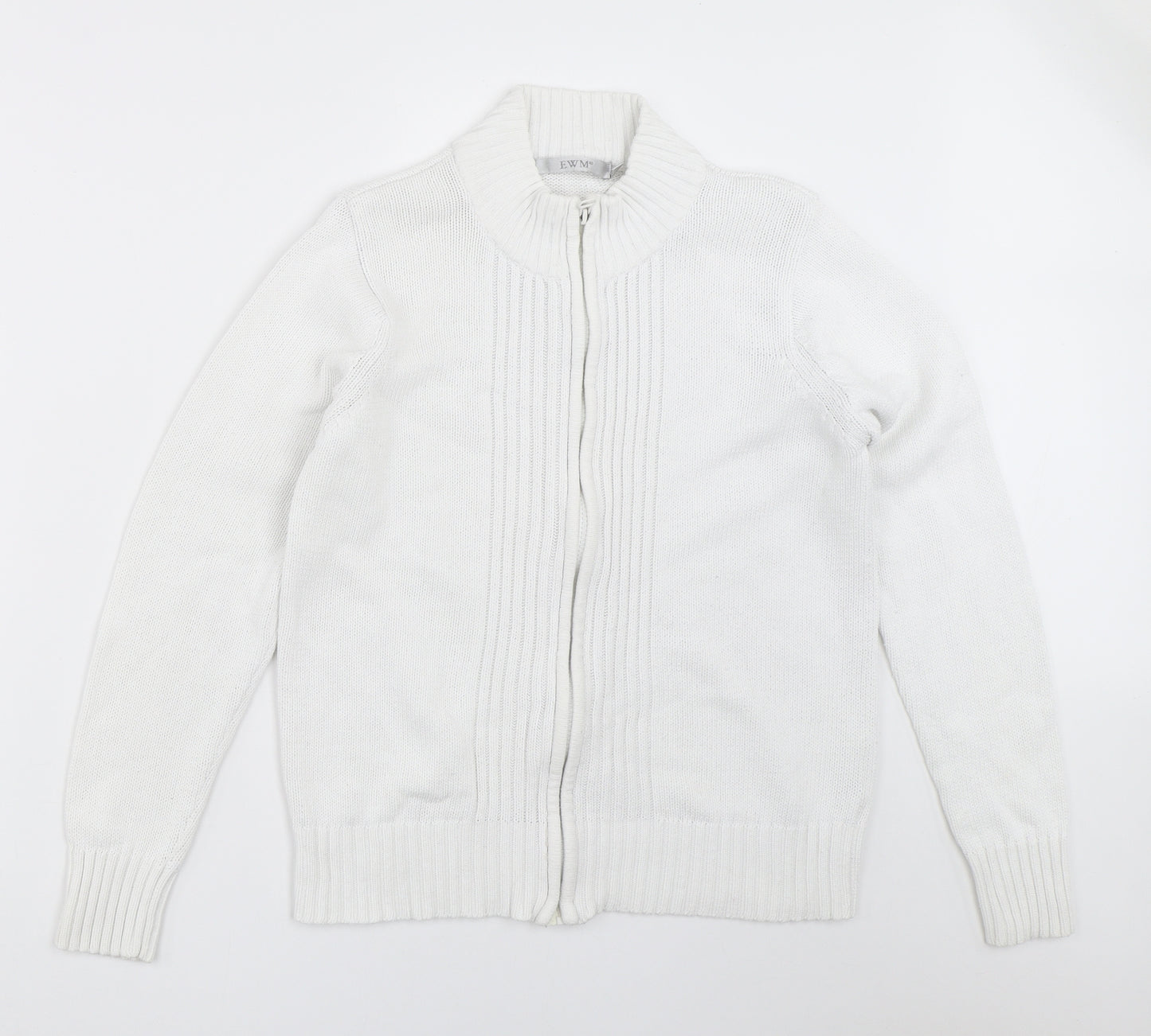 EWM Womens White   Full Zip Jumper Size M