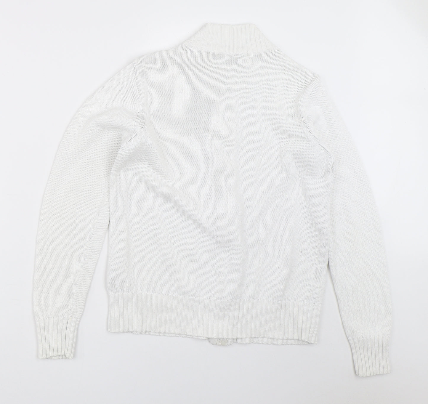 EWM Womens White   Full Zip Jumper Size M