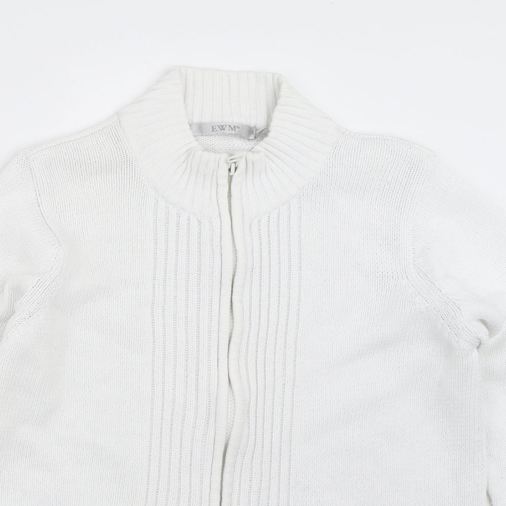EWM Womens White   Full Zip Jumper Size M