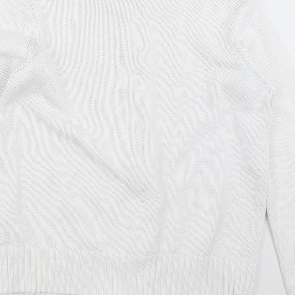 EWM Womens White   Full Zip Jumper Size M