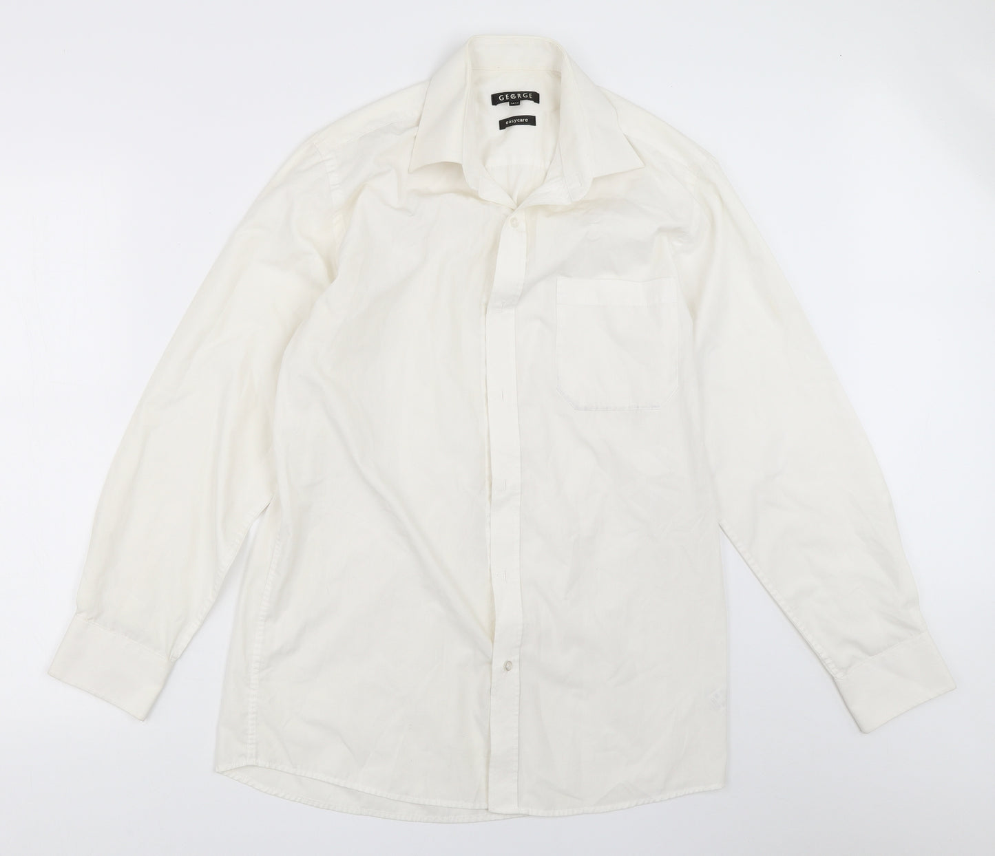 George Mens White    Dress Shirt Size 14.5