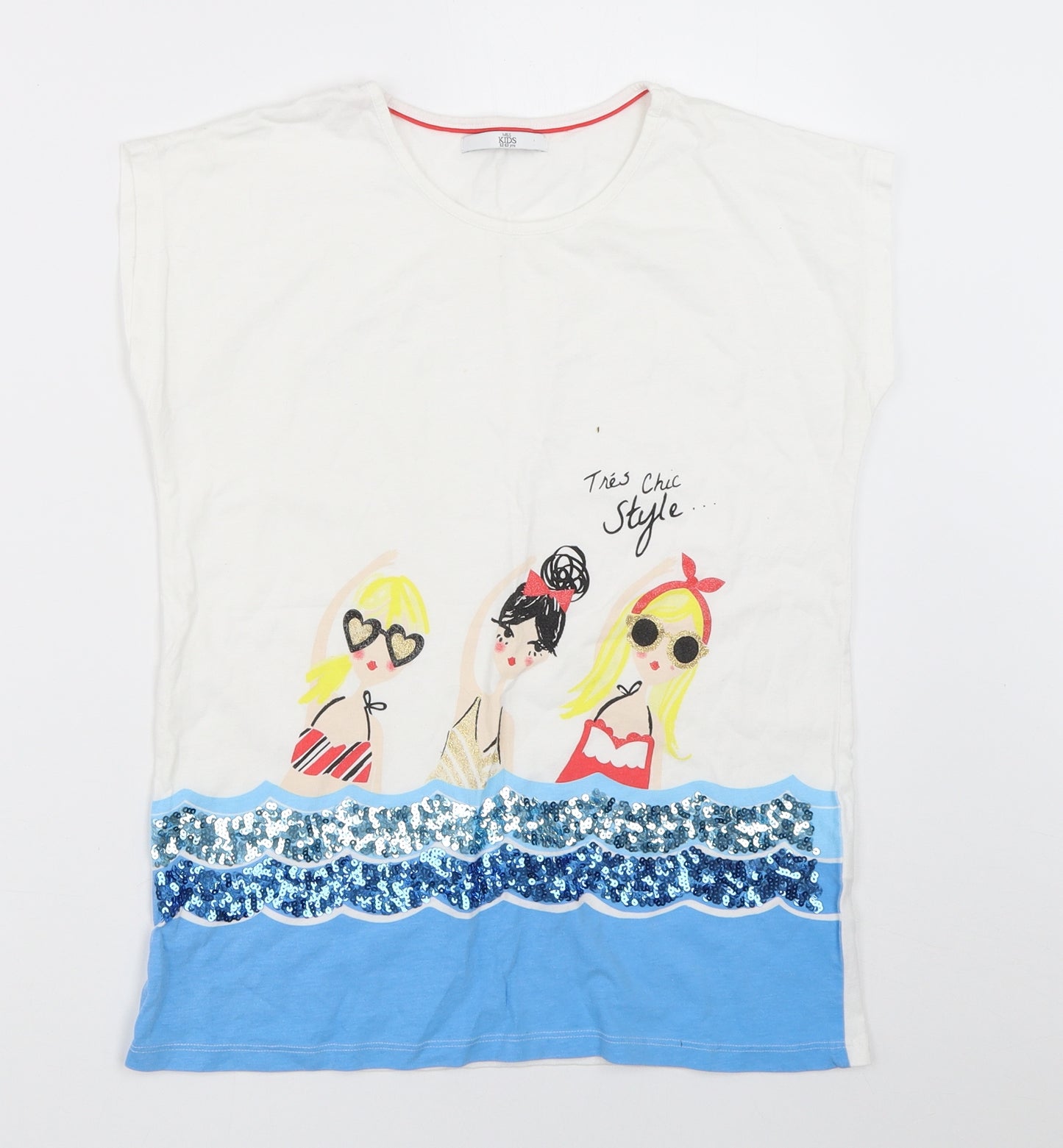 Marks and Spencer Girls White   Basic T-Shirt Size 12-13 Years