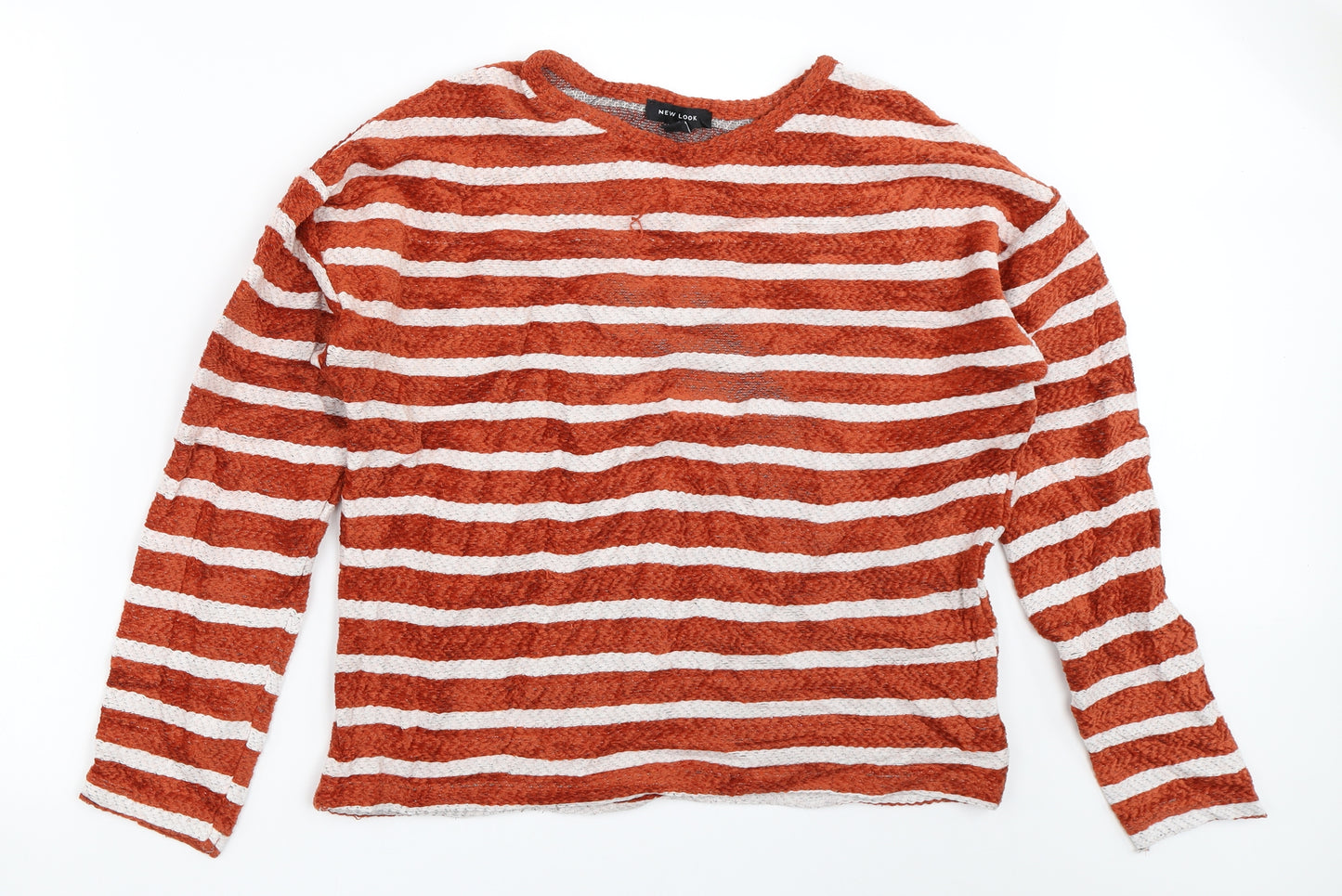 New Look Womens Orange Striped  Pullover Jumper Size M