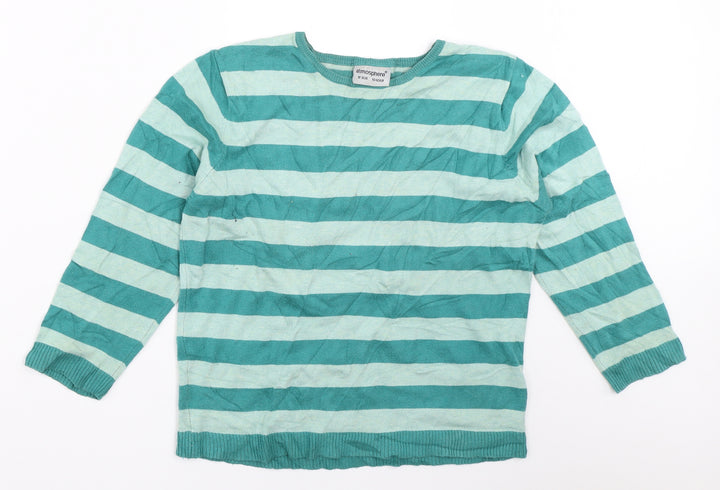 Atmosphere Womens Green Striped  Pullover Jumper Size 12