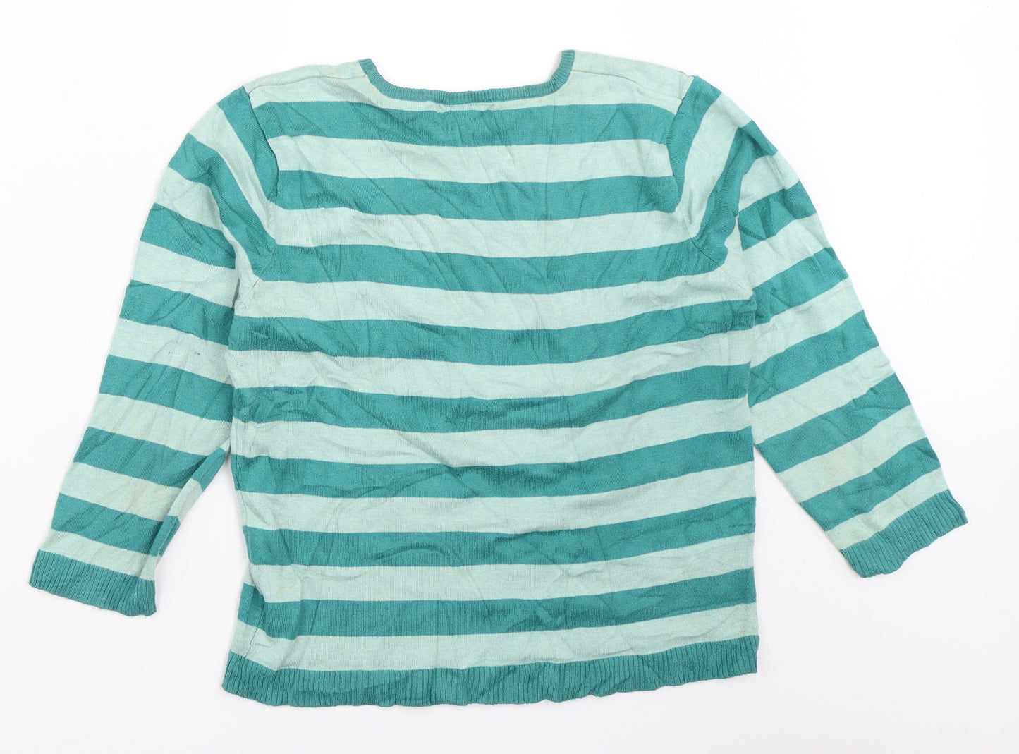 Atmosphere Womens Green Striped  Pullover Jumper Size 12