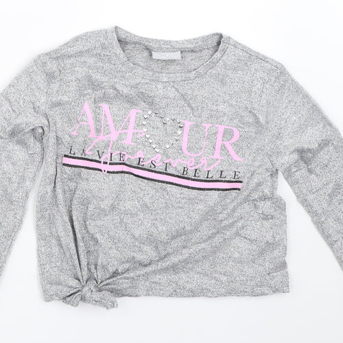 Matalan Girls Silver   Pullover Jumper Size 7 Years