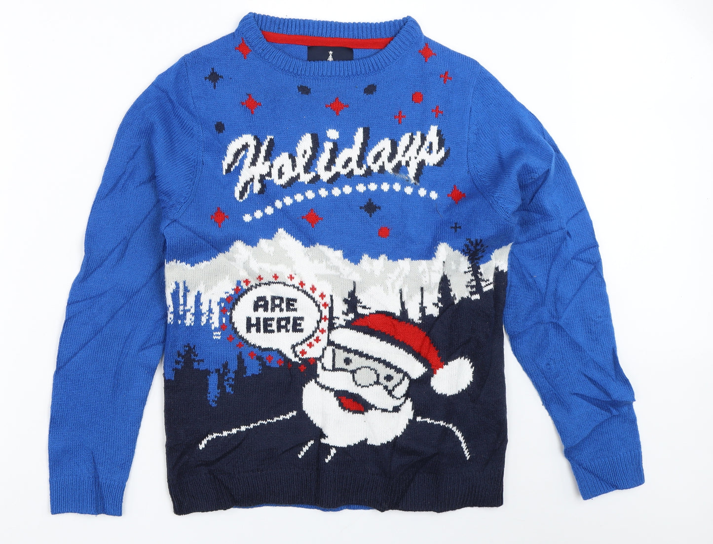 Threadboys Boys Blue   Pullover Jumper Size 13 Years  - christmas