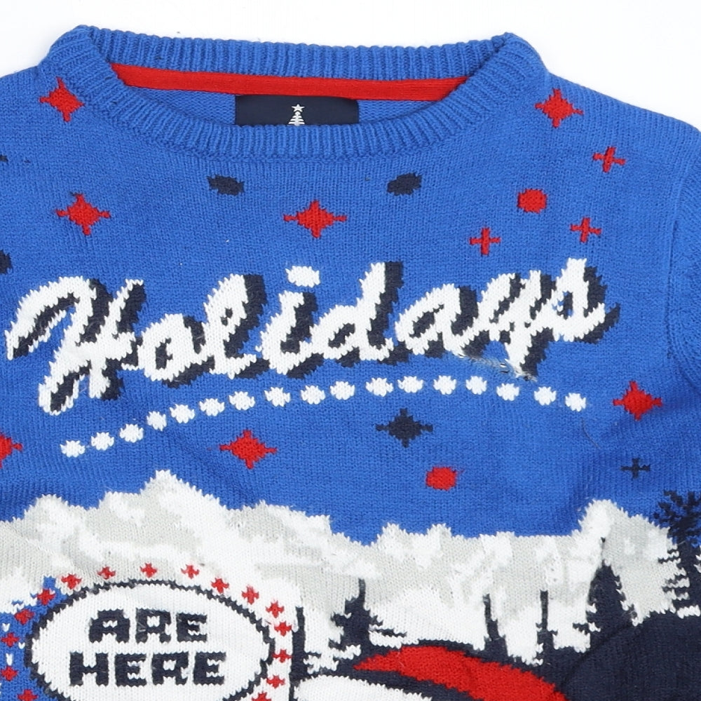 Threadboys Boys Blue   Pullover Jumper Size 13 Years  - christmas