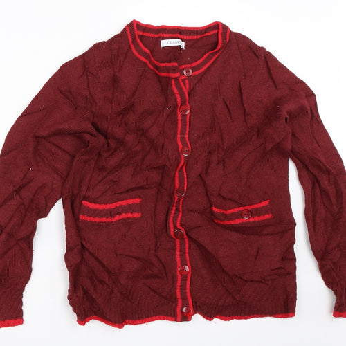 Marks and Spencer Womens Red   Cardigan Jumper Size 14
