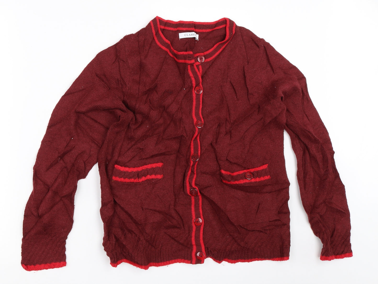 Marks and Spencer Womens Red   Cardigan Jumper Size 14