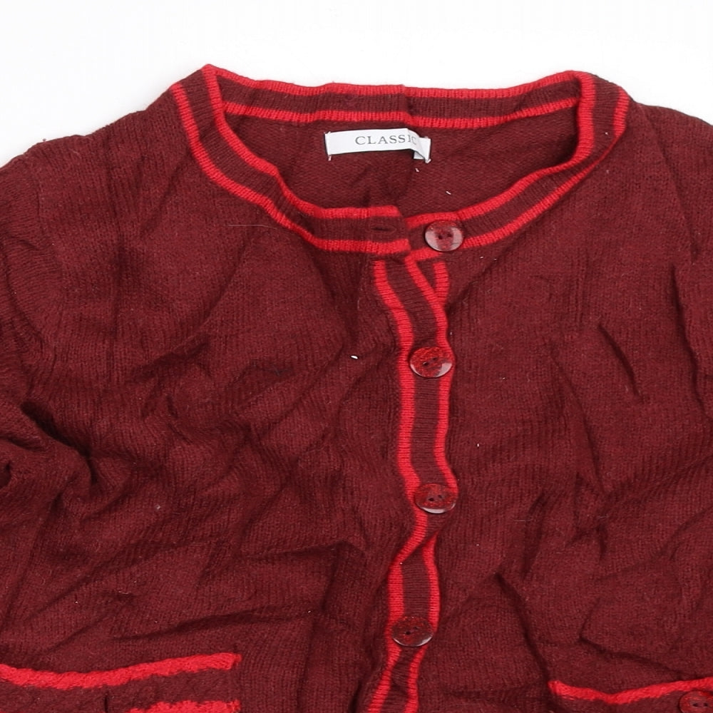 Marks and Spencer Womens Red   Cardigan Jumper Size 14