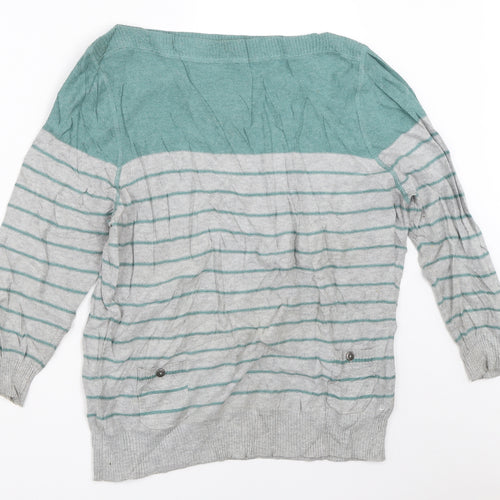 Debenhams Womens Grey Striped  Pullover Jumper Size 18