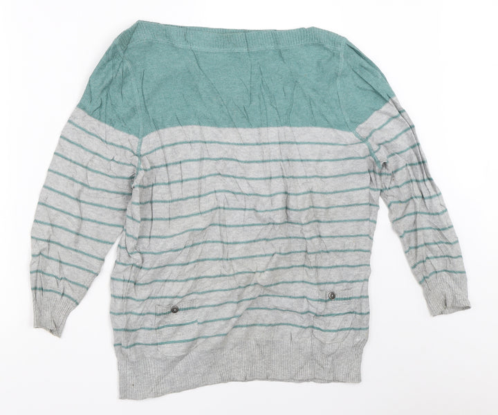 Debenhams Womens Grey Striped  Pullover Jumper Size 18