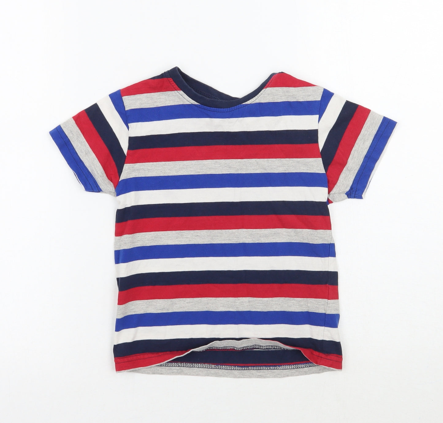 Primark Boys White Striped  Basic T-Shirt Size 4-5 Years