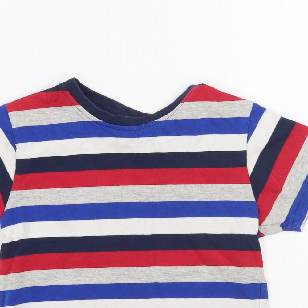 Primark Boys White Striped  Basic T-Shirt Size 4-5 Years