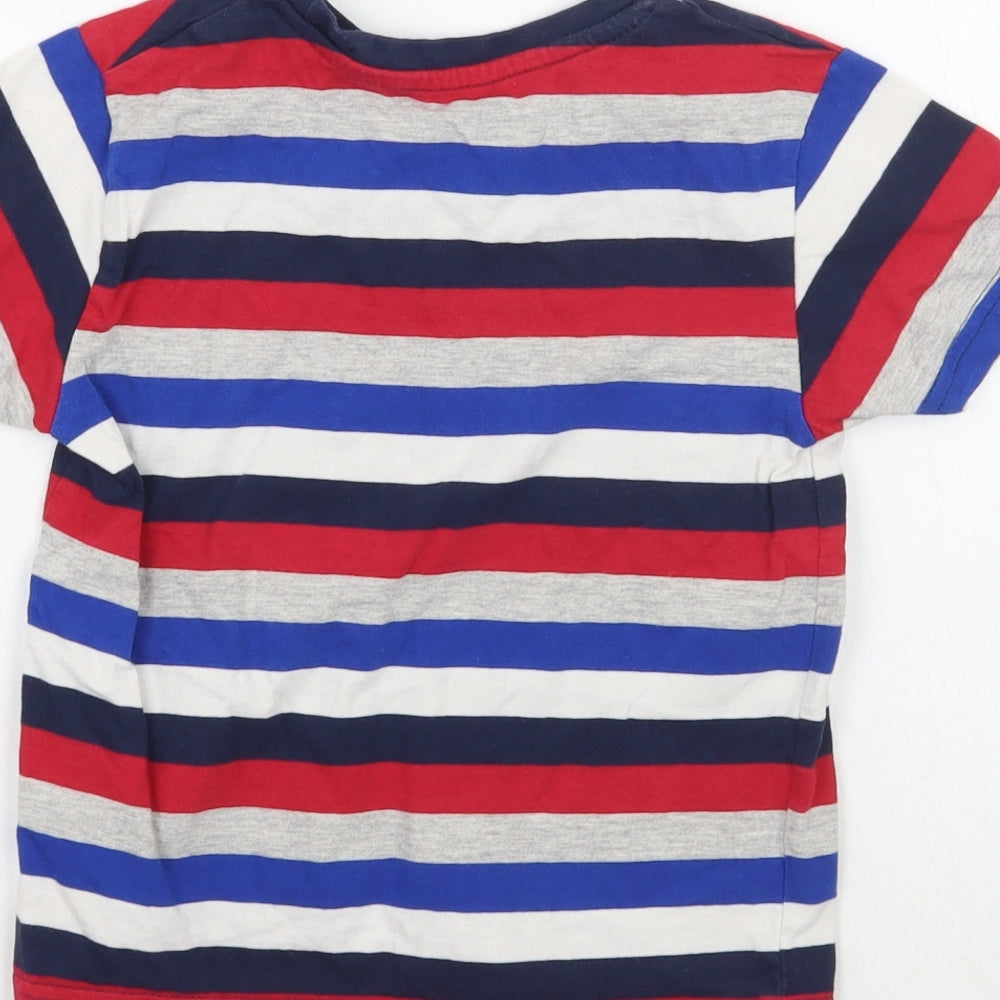 Primark Boys White Striped  Basic T-Shirt Size 4-5 Years