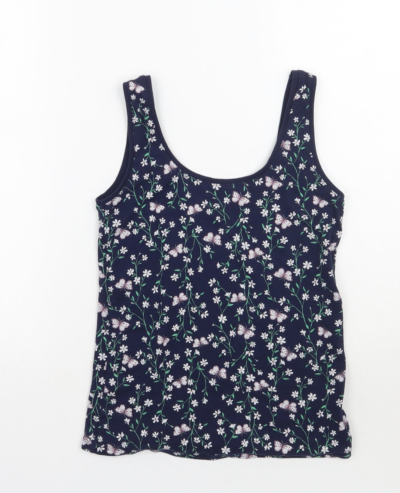 F&F Womens Blue Floral  Basic Tank Size 10