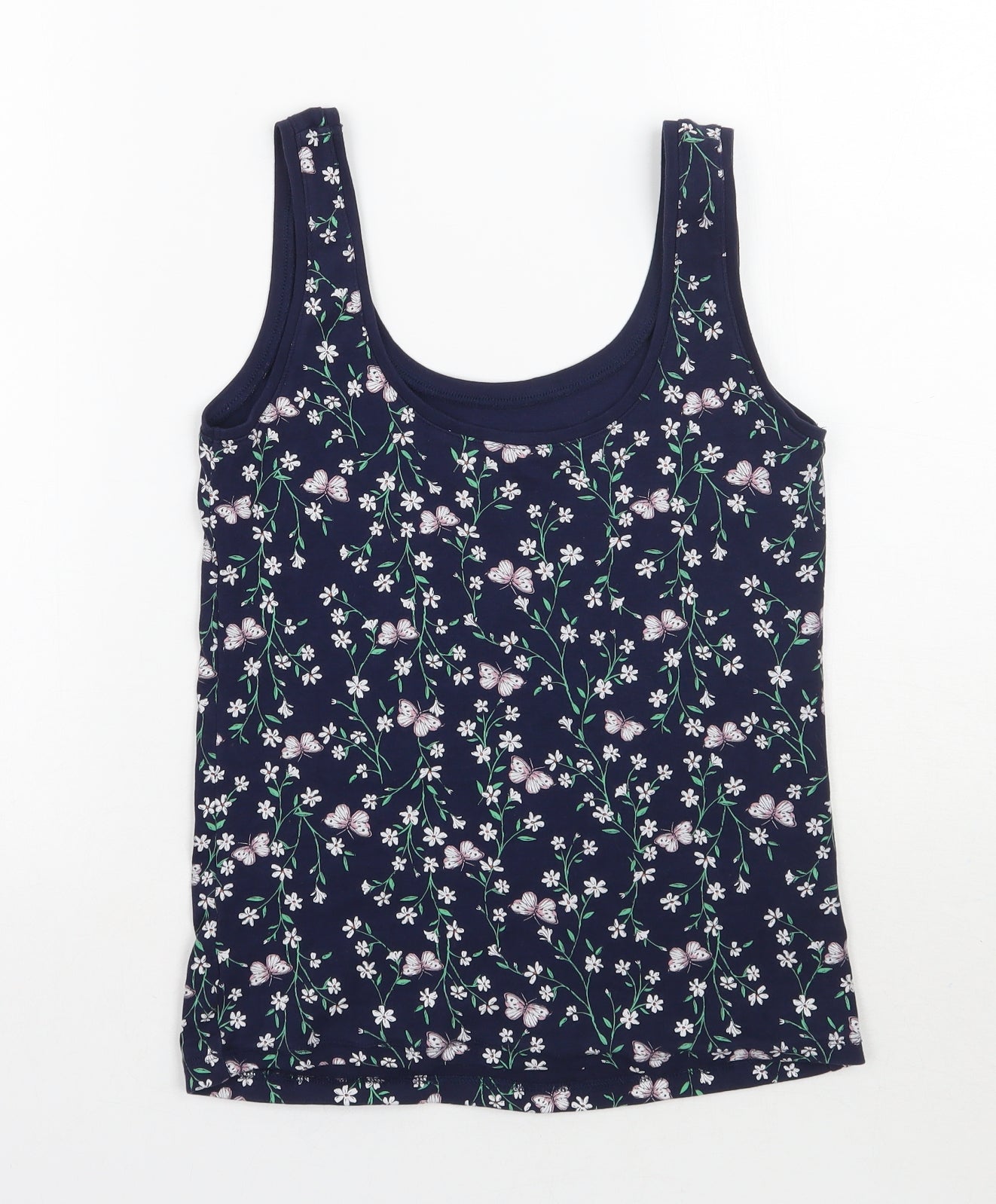 F&F Womens Blue Floral  Basic Tank Size 10