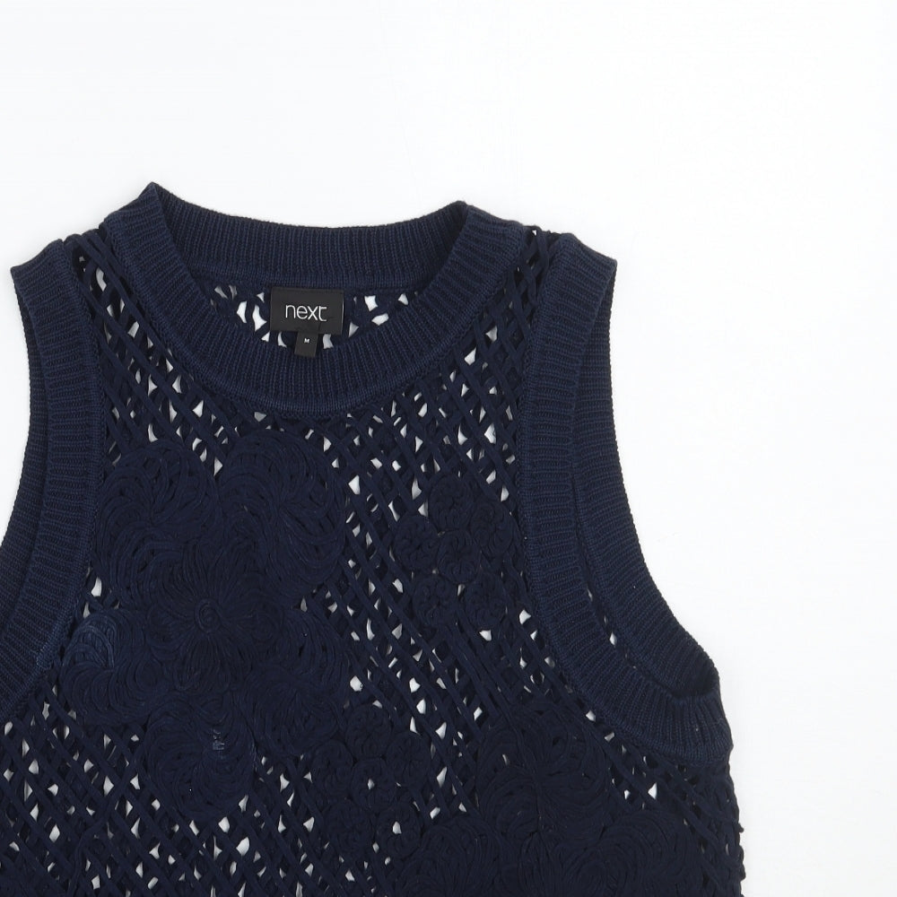 NEXT Womens Blue Floral  Basic T-Shirt Size M