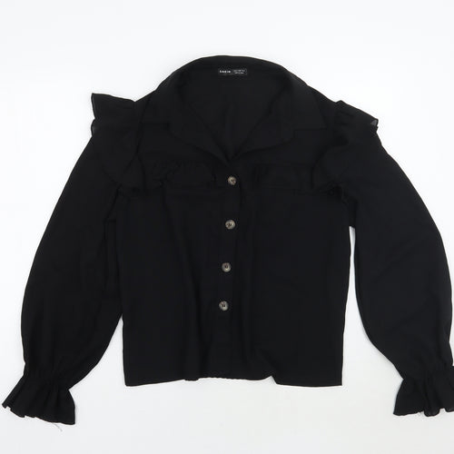 SheIn Womens Black   Basic Button-Up Size M