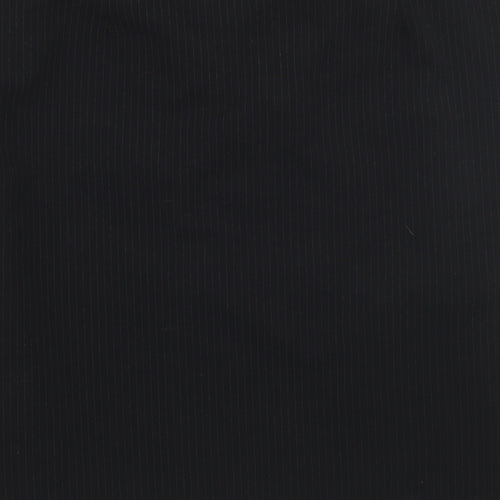 Preworn Womens Black Striped Rayon A-Line Skirt Size 12