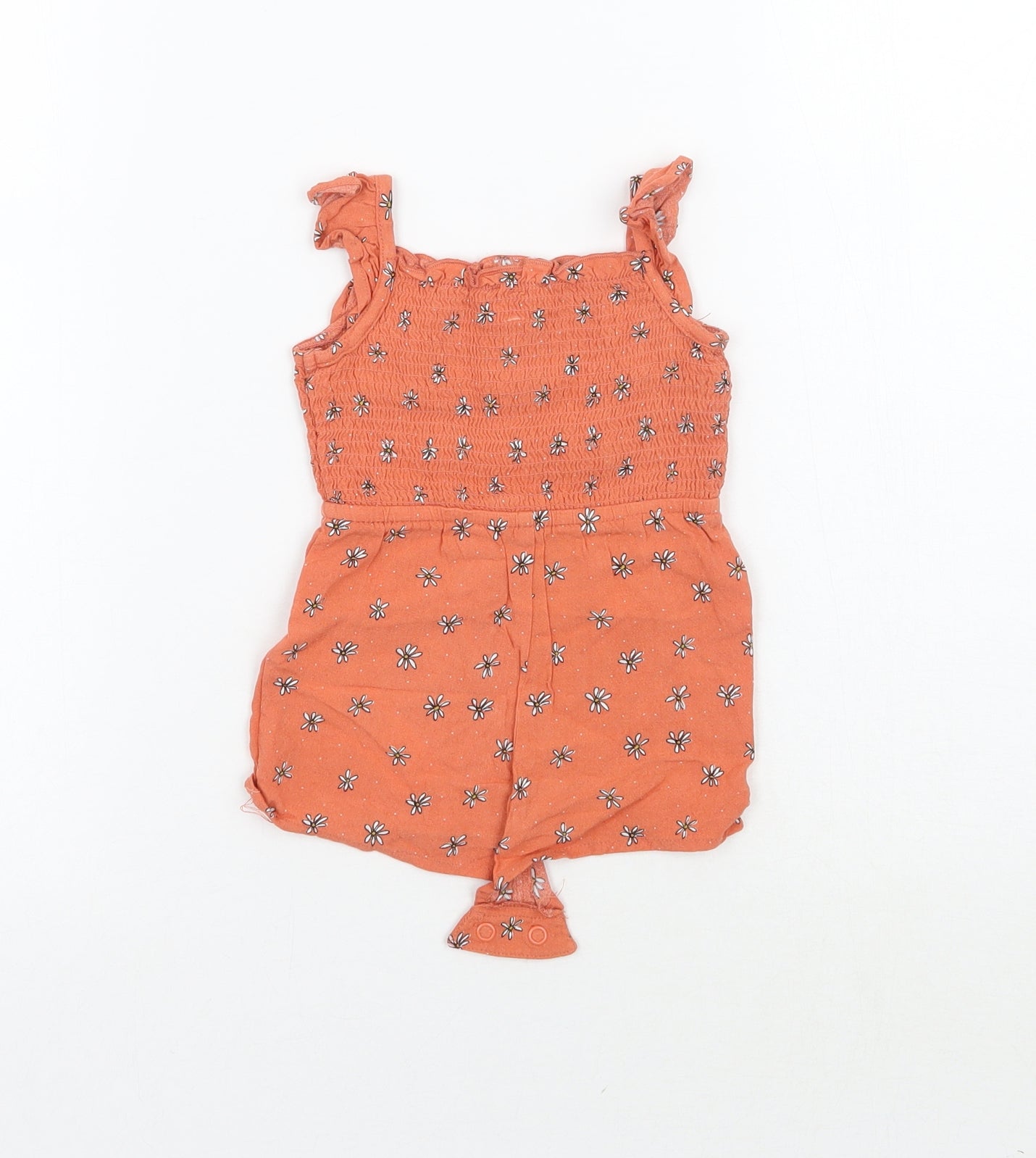 Primark Girls Orange Floral  Babygrow One-Piece Size 0-3 Months