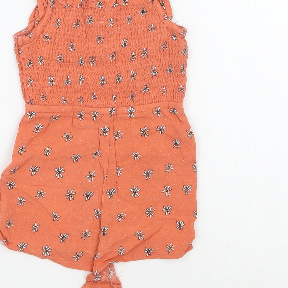 Primark Girls Orange Floral  Babygrow One-Piece Size 0-3 Months